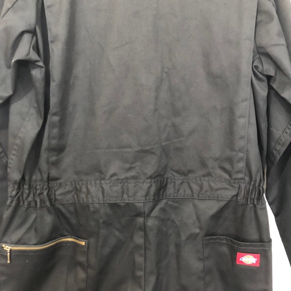 Dickies Black Coverall Jumpsuit Workwear Gold‎ Zipper Front Black L-Tall - Picture 15 of 16